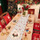 Kersttafelloper en placemats set – Polyester, 4