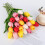 Pink Artificial Tulips 10pcs Real-Touch PU Flowers 4