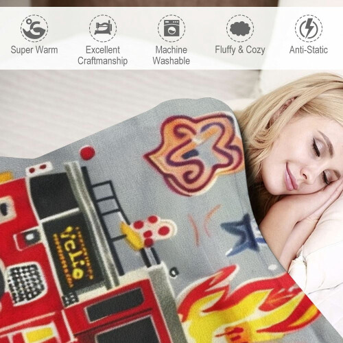 Kinder-Feuerwehr-Fleecedecke, Einzelbettgröße 2