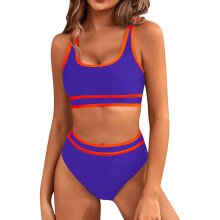 Women's High Waisted Bikini Sets Sporty Two Piece-deeppurple S