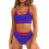 Damen-Bikini-Sets mit hoher Taille, sportliche-deeppurple S 1