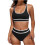 Damen-Bikini-Sets mit hoher Taille, sportliche-Schwarz M 1