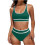 Damen-Bikini-Sets mit hoher Taille, sportliche-Malachitgrün S 1