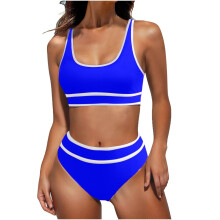 Women's High Waisted Bikini Sets Sporty Two Piece-Royal Blue S