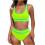 Ensembles de bikini taille haute pour-jaune fluorescent XL 1