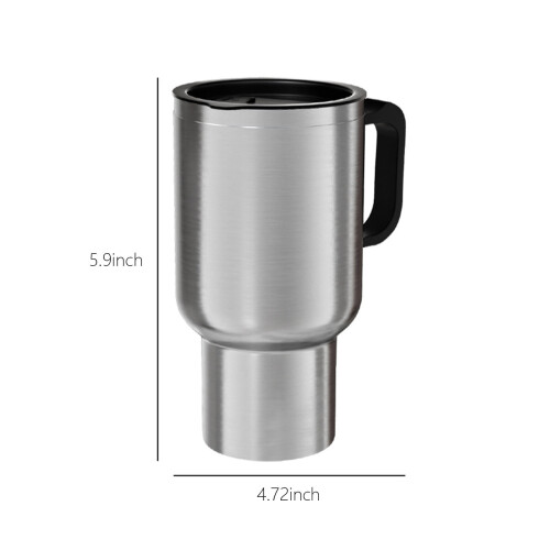 Bilvarmekop 12V 500ml rustfrit stål 2