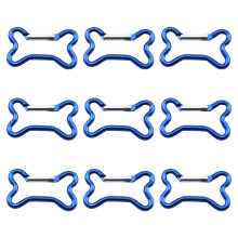 9 Stück Aluminiumlegierung Knochenfeder Karabinerhaken Clip-Blau