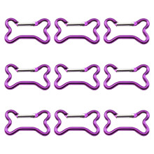 9 Stücke Knochenform Federverschlüsse Aluminiumlegierung-Lila