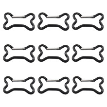 9 Stück Aluminiumlegierung Knochenfeder Karabinerhaken-Schwarz