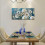 Quadro decorativo floral em tela, 40x20 polegadas, branco com textura dourada. 4