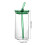 Hitzebeständiger Glasbecher mit Deckel und Strohhalm, 400 ml 3