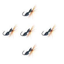 5pcs Dry Fly Black Parachute Ants Fishing Fly with Barbed Hook