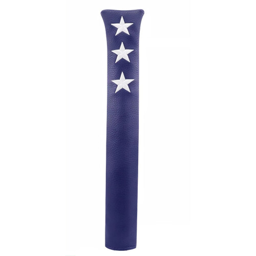 Star Pattern Golf Alignment Stick Cover PU Leather-Deep Blue
