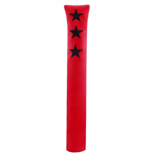 Golf Alignment Stick Cover Case Holder PU Leather Golf Club-Red