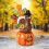 Hand-Painted Turkey on Pumpkin Resin Table Decor 3