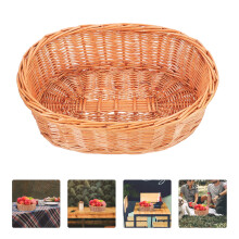 Wooden Bread Basket – Oval Wicker, 29 x 21 x 10 cm