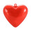 Red Heart-Shaped Plastic Bauble Decoration, Pack of 1 1