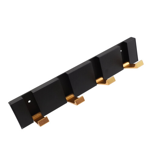Ράφι τοίχου αλουμινίου με γάντζο, μαύρο 30,5 εκ.