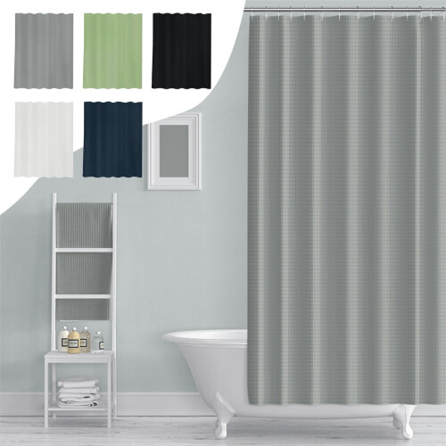 Black Waterproof Polka Dot Shower Curtain 152x183cm