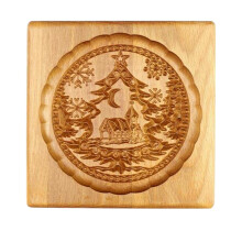 Moules à biscuits de Noël en bois, motif Père Noël et pain d'épice, 6 pièces