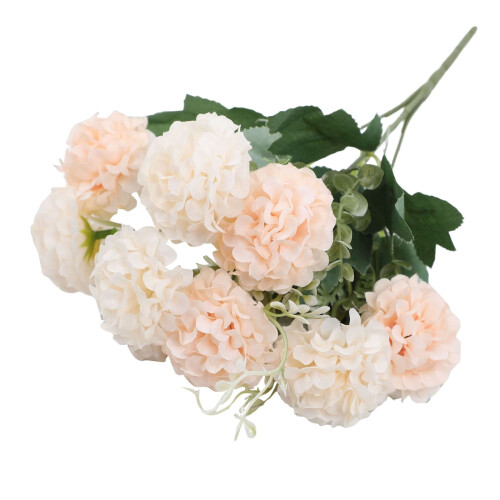 White & Pink Artificial Hydrangea Bouquet – Realistic,