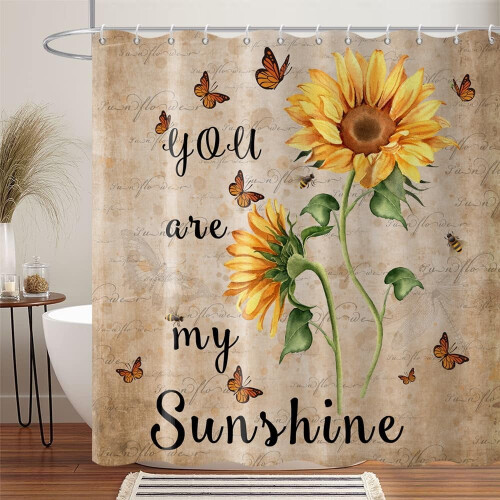 Boho Floral Shower Curtain 72x72 in Polyester