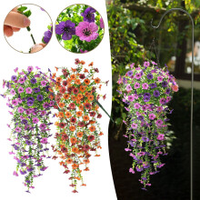 2 Gold & Red Artificial Wall Flowers – UV-Resistant,