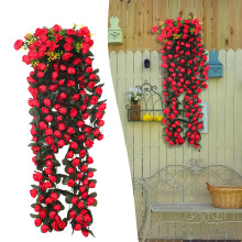 Artificial Red Rose Hanging Vine for Outdoor and Indoor