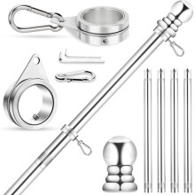5 ft Stainless Steel Spinning Flagpole for 3x5 ft Flags