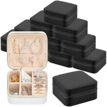 12 Black Travel Jewelry Cases – Compact Organiser for