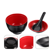 Japanese Black Ceramic Miso Soup Bowl with Lid