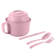 Microwave Ramen Bowl Set Pink 5-Piece