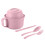 Microwave Ramen Bowl Set Pink 5-Piece 1