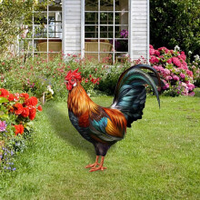 Acrylic Rooster Garden Statue 25 x 31 cm