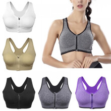 Sportbeha met ritssluiting aan de voorkant voor dames - Draadloze racerback, plus size