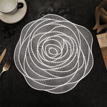 15-inch Round Rose Vinyl Placemat, Non-slip &