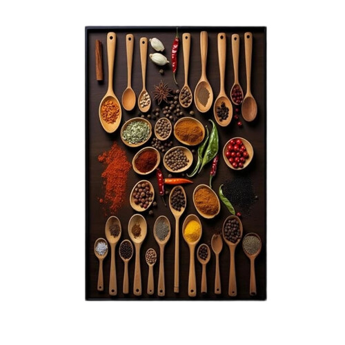 Vintage Spoon Canvas Print, Rustic Kitchen Art