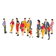 25-delte farverige plastik miniaturefigurer til