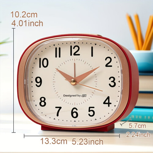 Oval Silent Digital Alarm Clock with Music, Plastic Frame