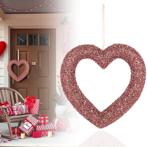 Valentine's Heart Glitter Wreath 12 Inch