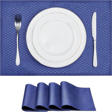 4-Pack Navy Polyester Place Mats 13x19 Inch