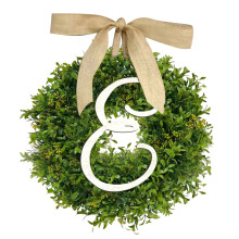 Last Name Wreath with Bow – Farmhouse Welcome Sign for