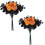 Halloween Artificial Black Rose Bouquet with Pumpkin Decor 1