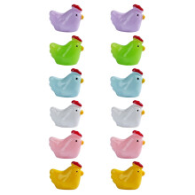 12pcs Mini Chicken Resin Figurines for Micro Gardens