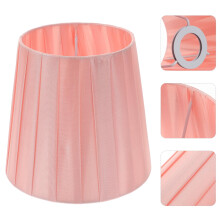 Pink Fabric Clip-On Lamp Shade for Small Table Lamps