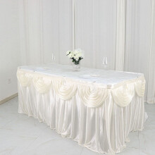 Ivory Satin Table Skirt 14 ft x 29 in