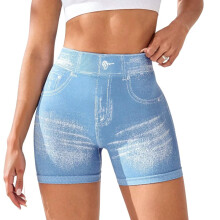 Dames hijsshorts Faux Gym Shorts Naadloze hoge-lichtblauwe S
