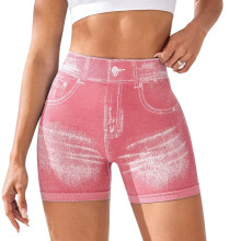 Dames hijsshorts Faux Gym Shorts Naadloze hoge taille-Roze M