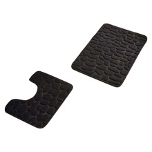 Coral Fleece Floor Mat 2 Pack Small Stone Non-Slip