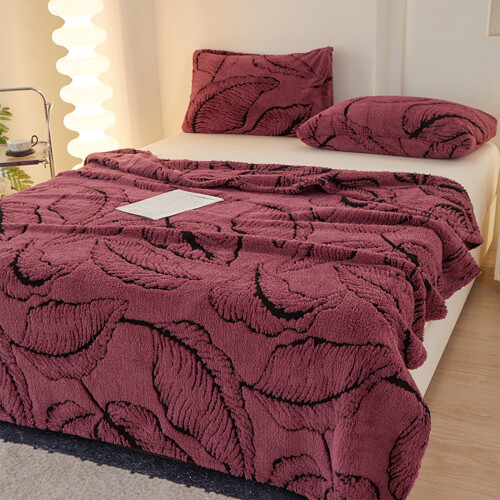 Polyester-Wohndecke mit Bananenblattmuster, 100  150 cm